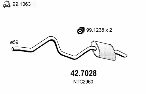 42.7028 ASSO Глушитель выхлопных газов конечный (фото 1)