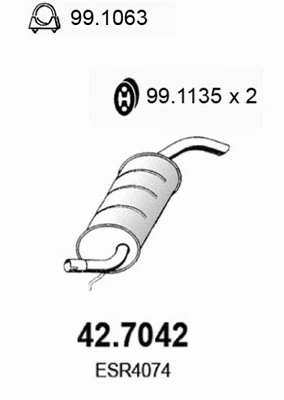 42.7042 ASSO Глушитель выхлопных газов конечный (фото 1)