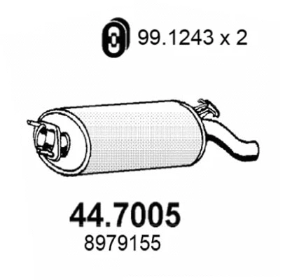 44.7005 ASSO Глушитель выхлопных газов конечный (фото 1)