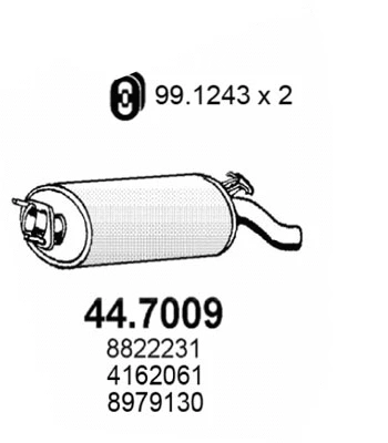 44.7009 ASSO Глушитель выхлопных газов конечный (фото 1)