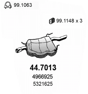 44.7013 ASSO Глушитель выхлопных газов конечный (фото 1)