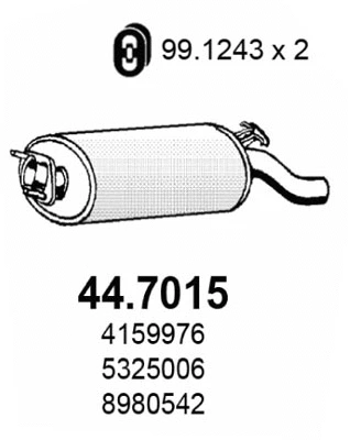 44.7015 ASSO Глушитель выхлопных газов конечный (фото 1)