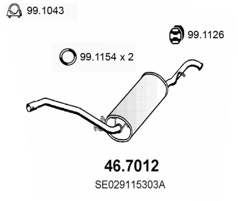 46.7012 ASSO Глушитель выхлопных газов конечный (фото 1)
