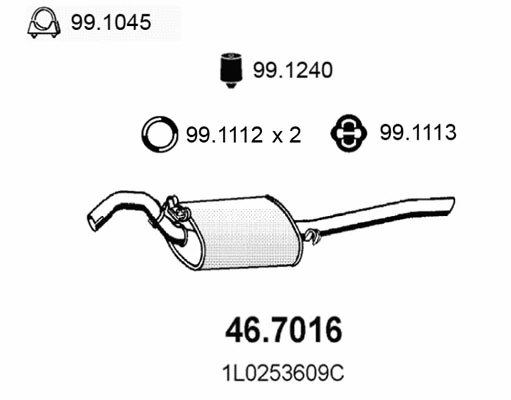 46.7016 ASSO Глушитель выхлопных газов конечный (фото 1)