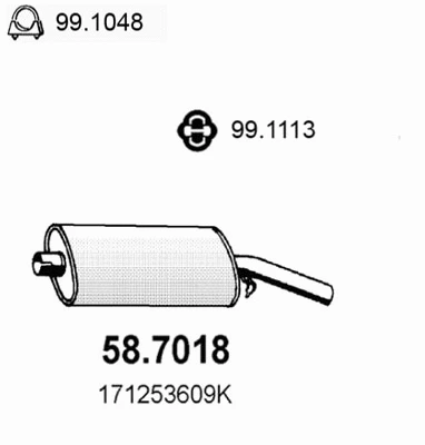 58.7018 ASSO Глушитель выхлопных газов конечный (фото 1)
