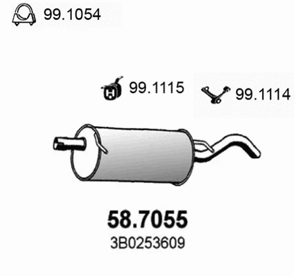 58.7055 ASSO Глушитель выхлопных газов конечный (фото 1)
