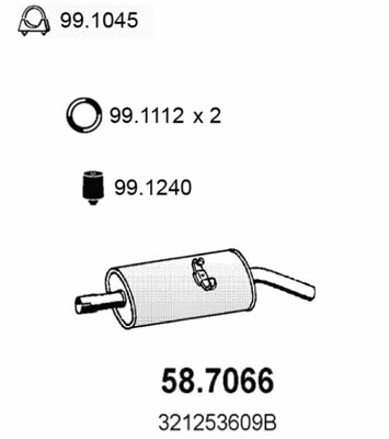 58.7066 ASSO Глушитель выхлопных газов конечный (фото 1)