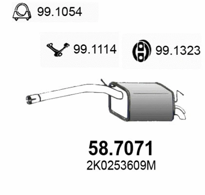 58.7071 ASSO Глушитель выхлопных газов конечный (фото 1)