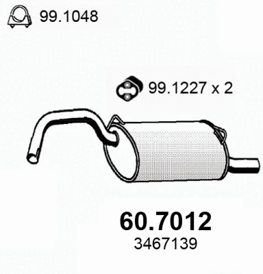 60.7012 ASSO Глушитель выхлопных газов конечный (фото 1)
