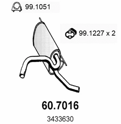 60.7016 ASSO Глушитель выхлопных газов конечный (фото 1)