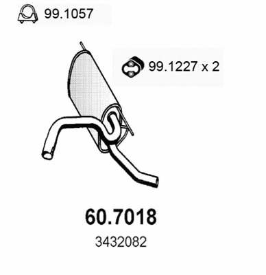 60.7018 ASSO Глушитель выхлопных газов конечный (фото 1)