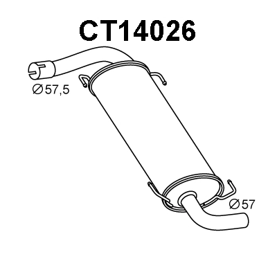 CT14026 VENEPORTE Глушитель выхлопных газов конечный (фото 1)