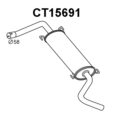 CT15691 VENEPORTE Глушитель выхлопных газов конечный (фото 1)