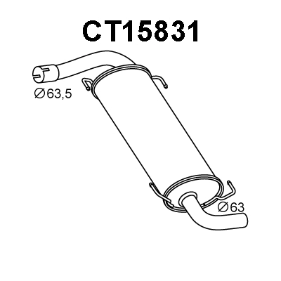 CT15831 VENEPORTE Глушитель выхлопных газов конечный (фото 1)