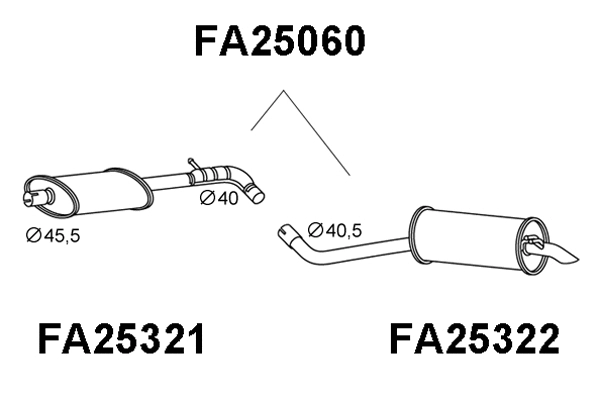 FA25060 VENEPORTE Глушитель выхлопных газов конечный (фото 1)