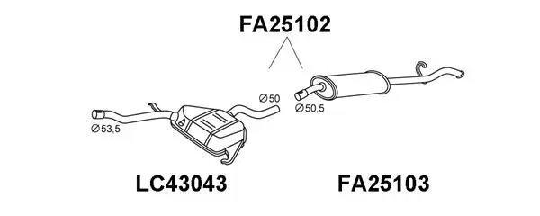 FA25102 VENEPORTE Глушитель выхлопных газов конечный (фото 1)