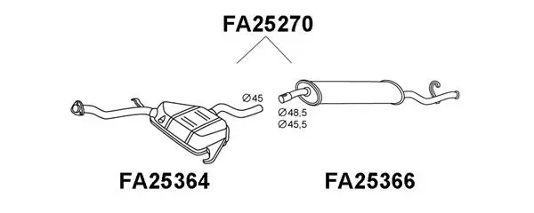 FA25270 VENEPORTE Глушитель выхлопных газов конечный (фото 1)