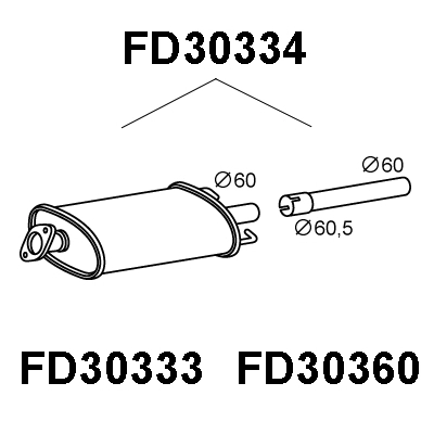 FD30334 VENEPORTE Глушитель выхлопных газов конечный (фото 1)