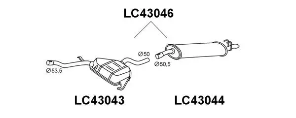 LC43046 VENEPORTE Глушитель выхлопных газов конечный (фото 1)