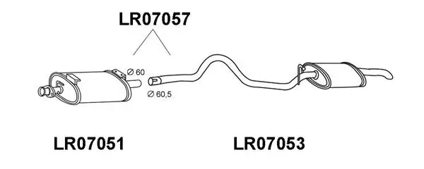 LR07057 VENEPORTE Глушитель выхлопных газов конечный (фото 1)