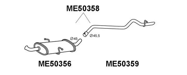 ME50358 VENEPORTE Глушитель выхлопных газов конечный (фото 1)