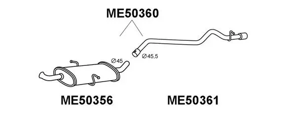 ME50360 VENEPORTE Глушитель выхлопных газов конечный (фото 1)
