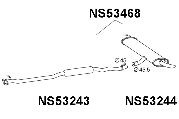 NS53468 VENEPORTE Глушитель выхлопных газов конечный (фото 1)