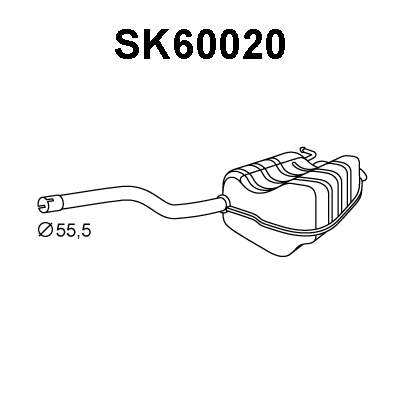SK60020 VENEPORTE Глушитель выхлопных газов конечный (фото 1)