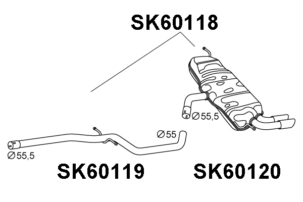 SK60118 VENEPORTE Глушитель выхлопных газов конечный (фото 1)