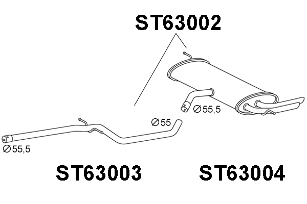 ST63002 VENEPORTE Глушитель выхлопных газов конечный (фото 1)