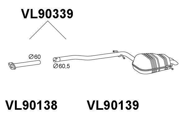 VL90339 VENEPORTE Глушитель выхлопных газов конечный (фото 1)