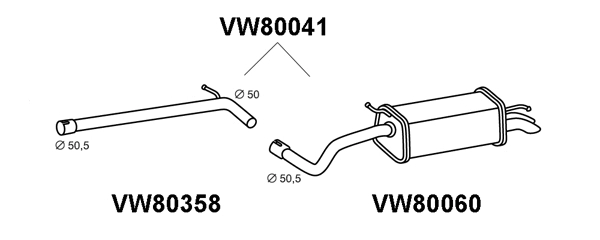 VW80041 VENEPORTE Глушитель выхлопных газов конечный (фото 1)