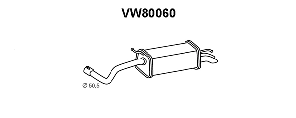 VW80060 VENEPORTE Глушитель выхлопных газов конечный (фото 1)