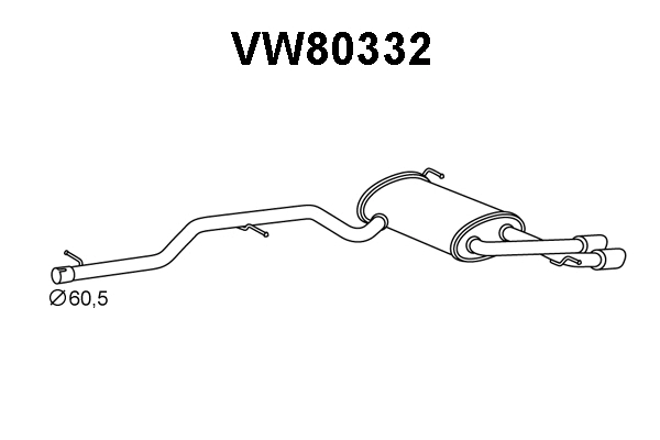VW80332 VENEPORTE Глушитель выхлопных газов конечный (фото 1)