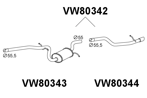VW80342 VENEPORTE Глушитель выхлопных газов конечный (фото 1)