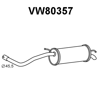 VW80357 VENEPORTE Глушитель выхлопных газов конечный (фото 1)