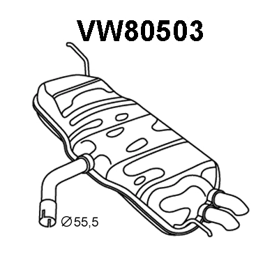 VW80503 VENEPORTE Глушитель выхлопных газов конечный (фото 1)
