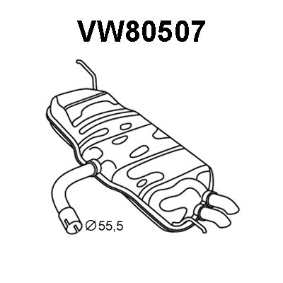 VW80507 VENEPORTE Глушитель выхлопных газов конечный (фото 1)