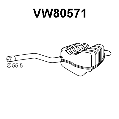 VW80571 VENEPORTE Глушитель выхлопных газов конечный (фото 1)