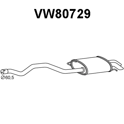 VW80729 VENEPORTE Глушитель выхлопных газов конечный (фото 1)