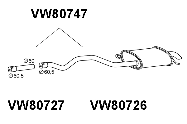 VW80747 VENEPORTE Глушитель выхлопных газов конечный (фото 1)