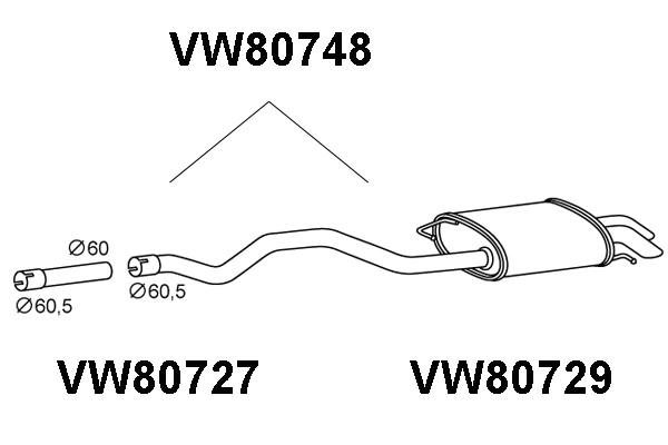 VW80748 VENEPORTE Глушитель выхлопных газов конечный (фото 1)