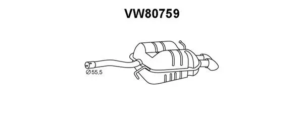 VW80759 VENEPORTE Глушитель выхлопных газов конечный (фото 1)