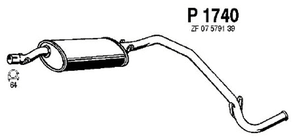 P1740 FENNO Глушитель выхлопных газов конечный (фото 1)