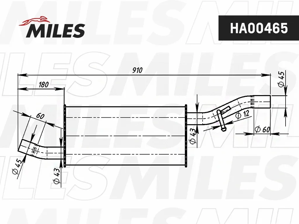 HA00465 MILES Глушитель выхлопных газов конечный (фото 3)