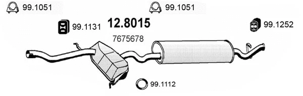 12.8015 ASSO Средний / конечный глушитель ОГ (фото 1)