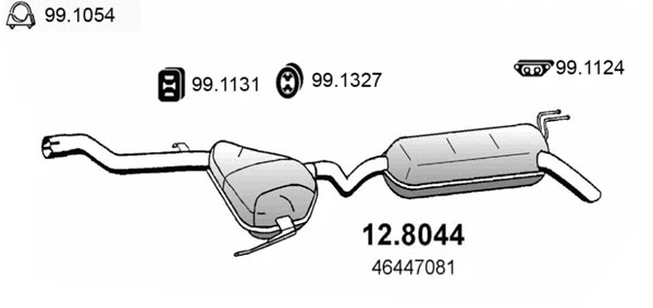 12.8044 ASSO Средний / конечный глушитель ОГ (фото 1)
