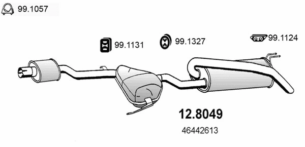 12.8049 ASSO Средний / конечный глушитель ОГ (фото 1)