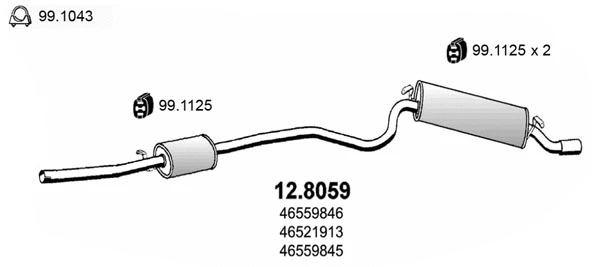 12.8059 ASSO Средний / конечный глушитель ОГ (фото 1)