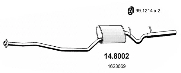 14.8002 ASSO Средний / конечный глушитель ОГ (фото 1)